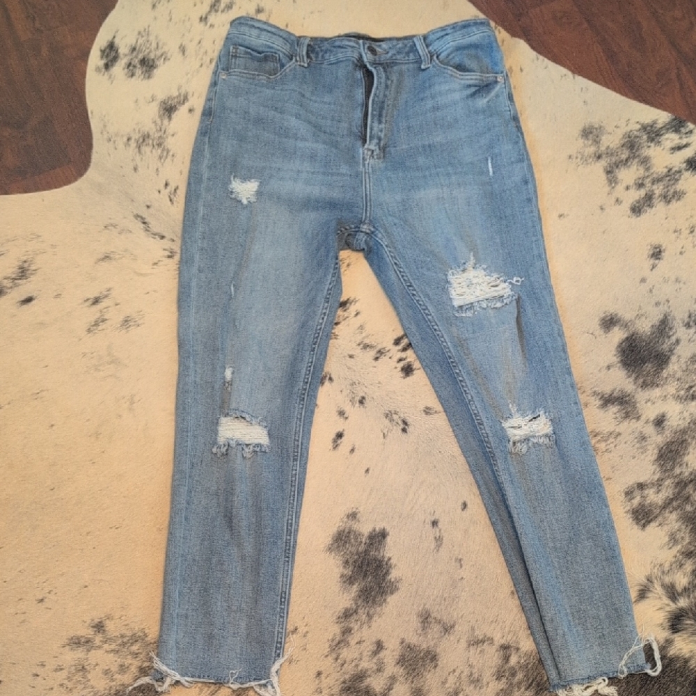 Risen Jeans 32/15 High Rise Distressed Skinnies